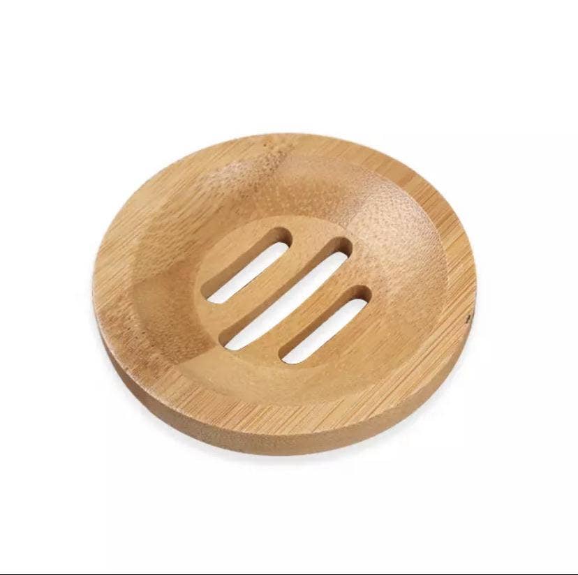 XO Wooden Soap Dish - Round for dish soap bar