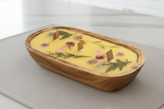 XO 9ā Lavender Dough Bowl Beeswax Candle