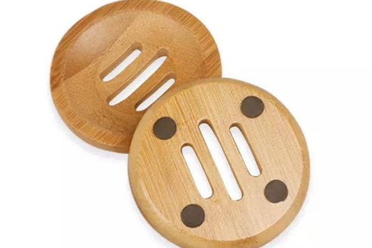 XO Wooden Soap Dish - Round for dish soap bar