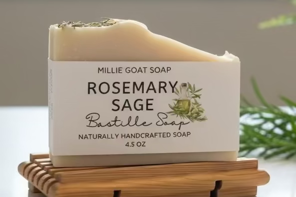 Rosemary Sage Bastille Soap (75% Olive Oil)