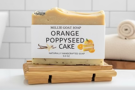 Orange Vanilla Poppyseed Cake Soap