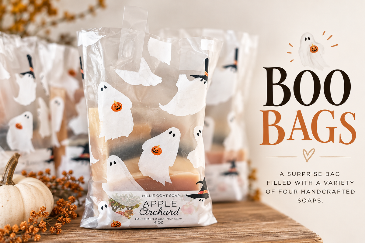 Boo Bags 4 soaps & wooden soap dish